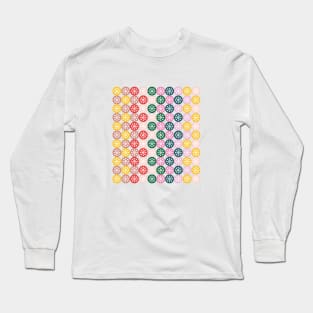 Colorful Christmas snowflakes pattern Long Sleeve T-Shirt